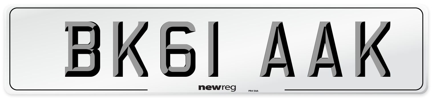 BK61 AAK Number Plate from New Reg